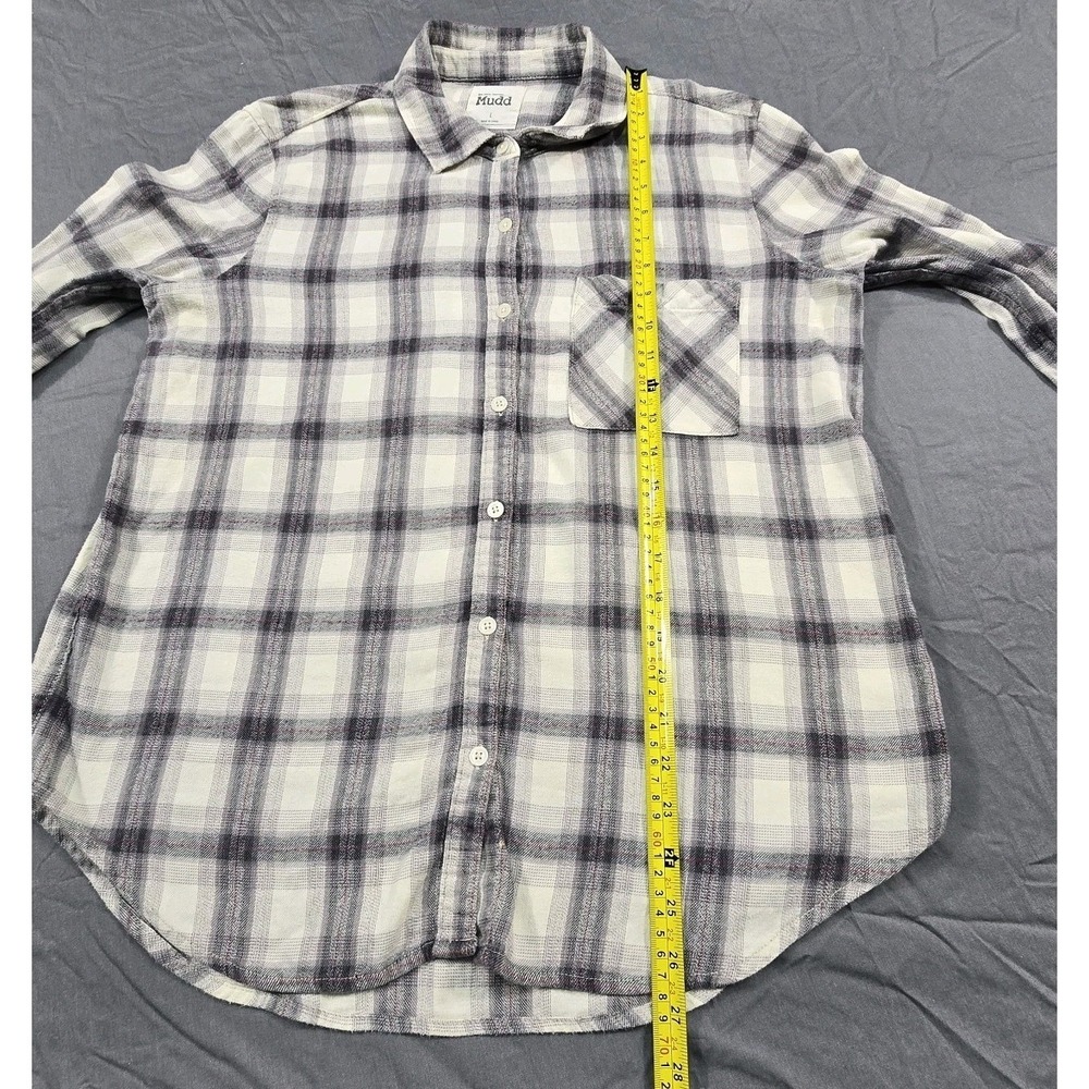 Mudd Flannel Shirt Check Pattern Womens Large - Picture 9 of 13